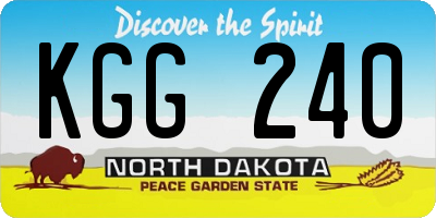 ND license plate KGG240