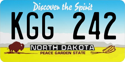 ND license plate KGG242