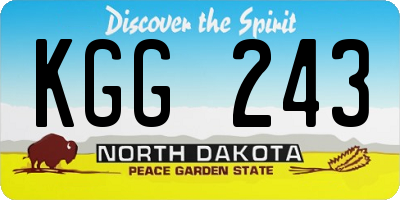 ND license plate KGG243
