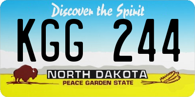 ND license plate KGG244