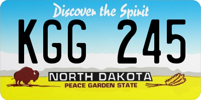 ND license plate KGG245