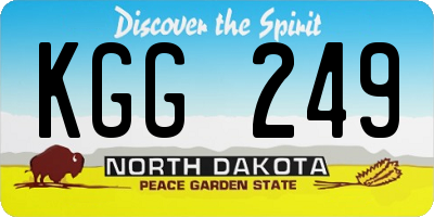 ND license plate KGG249