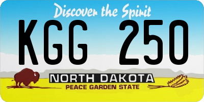 ND license plate KGG250