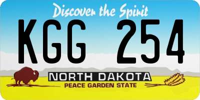 ND license plate KGG254