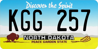 ND license plate KGG257
