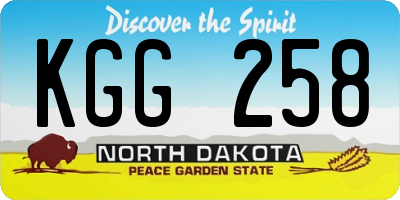 ND license plate KGG258