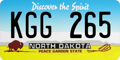 ND license plate KGG265