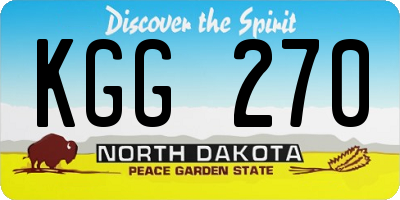 ND license plate KGG270