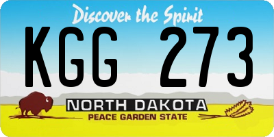 ND license plate KGG273