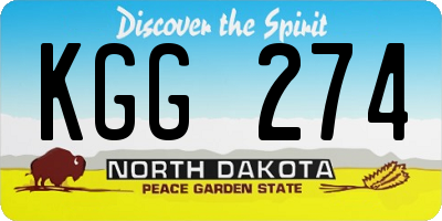 ND license plate KGG274
