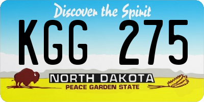 ND license plate KGG275