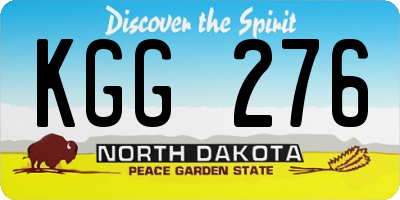ND license plate KGG276