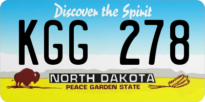 ND license plate KGG278