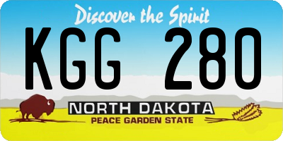 ND license plate KGG280