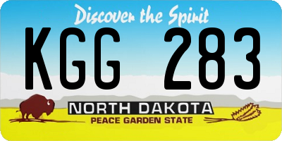 ND license plate KGG283