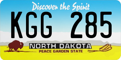 ND license plate KGG285