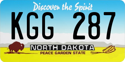 ND license plate KGG287