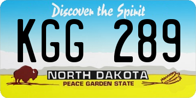 ND license plate KGG289
