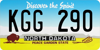 ND license plate KGG290