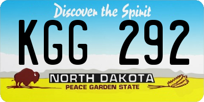 ND license plate KGG292