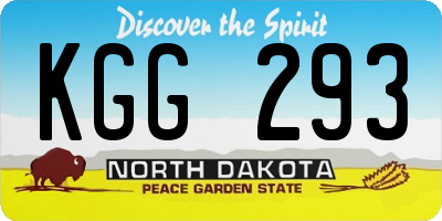 ND license plate KGG293