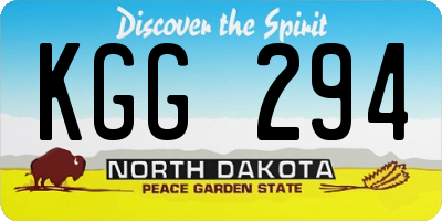 ND license plate KGG294