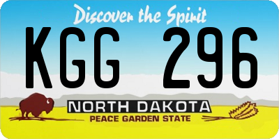 ND license plate KGG296