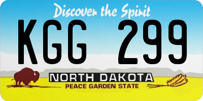 ND license plate KGG299