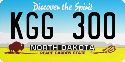 ND license plate KGG300