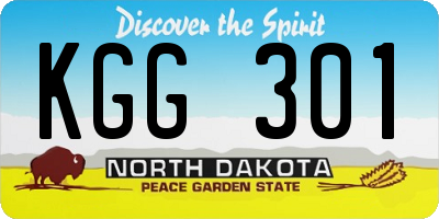 ND license plate KGG301