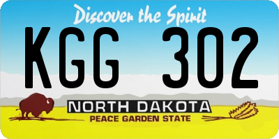 ND license plate KGG302