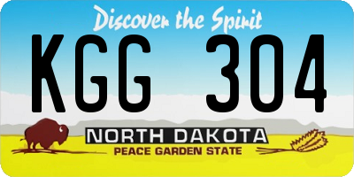 ND license plate KGG304