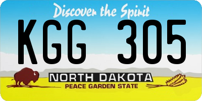 ND license plate KGG305
