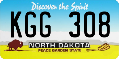 ND license plate KGG308