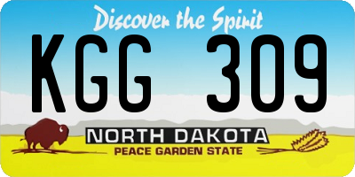 ND license plate KGG309