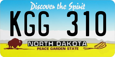 ND license plate KGG310