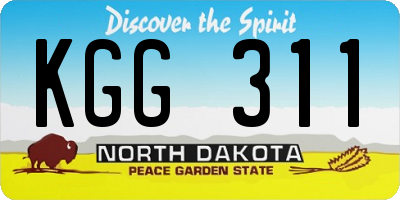 ND license plate KGG311