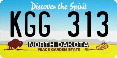 ND license plate KGG313