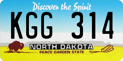 ND license plate KGG314