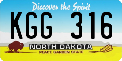 ND license plate KGG316