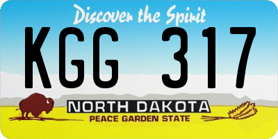 ND license plate KGG317