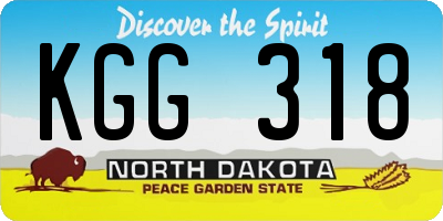ND license plate KGG318
