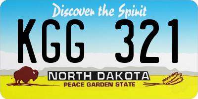 ND license plate KGG321