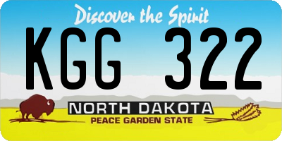 ND license plate KGG322