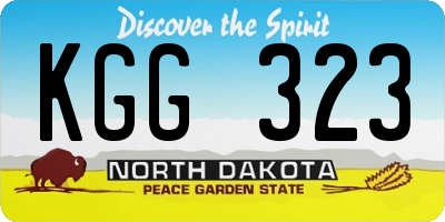 ND license plate KGG323