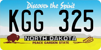 ND license plate KGG325
