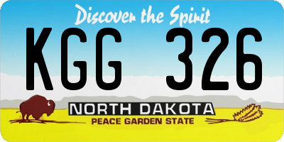 ND license plate KGG326