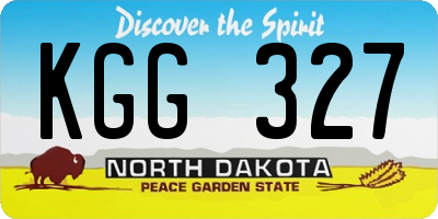 ND license plate KGG327
