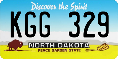 ND license plate KGG329