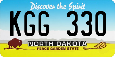 ND license plate KGG330